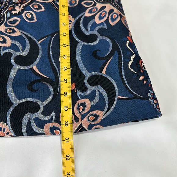 CHICOS 0 Jacquard Embroidered Jacket  Blue Metallic Lined Career Boho- Women’s - Picture 11 of 12